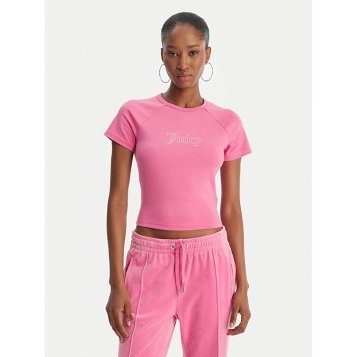 Juicy Couture T-Shirt Baby JCWCT126317 Różowy Slim Fit ze sklepu MODIVO w kategorii Bluzki damskie - zdjęcie 189266821