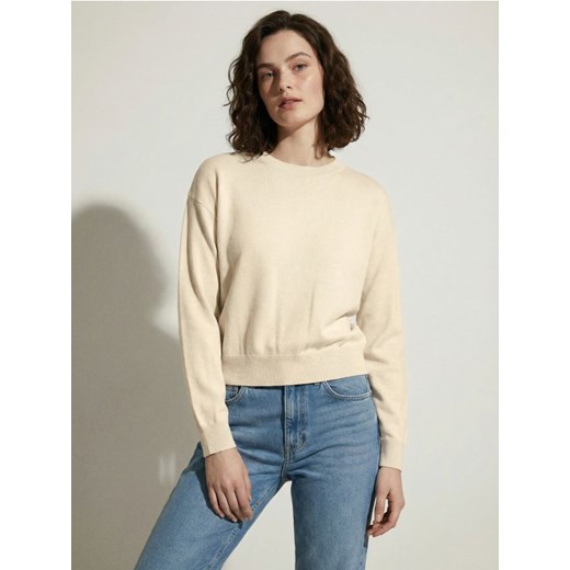 Sinsay - Lekki sweter basic - kremowy ze sklepu Sinsay w kategorii Swetry damskie - zdjęcie 189272964
