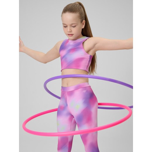 Dziewczęcy biustonosz treningowy 4F 4FJRSS26USBAF279 - multikolor ze sklepu Sportstylestory.com w kategorii Bielizna dziecięca - zdjęcie 189273900