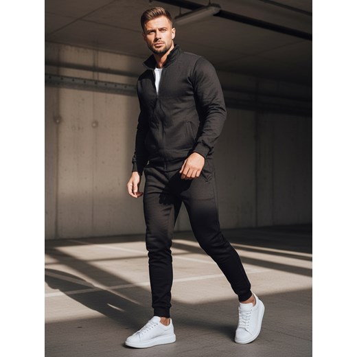 Dres męski czarny Dstreet AX0733 ze sklepu DSTREET.PL w kategorii Dresy męskie - zdjęcie 189276743