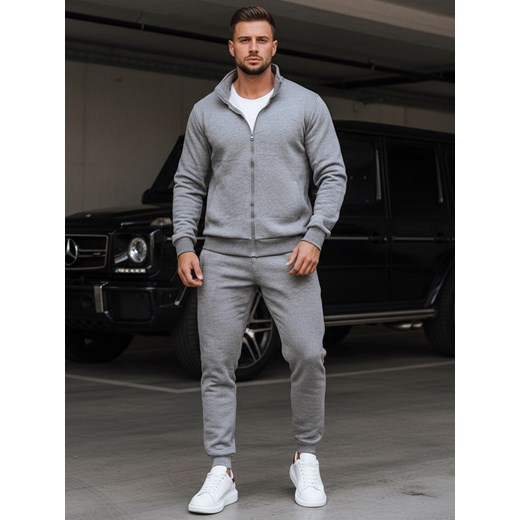 Dres męski antracytowy Dstreet AX0734 ze sklepu DSTREET.PL w kategorii Dresy męskie - zdjęcie 189276750