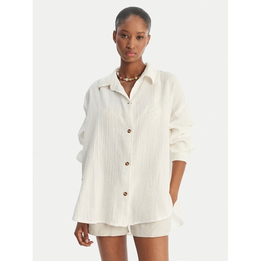 Roxy Koszula Morning Time ERJWT03674 Écru Relaxed Fit ze sklepu MODIVO w kategorii Koszule damskie - zdjęcie 189279750