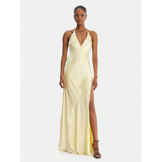 Bardot Sukienka wieczorowa Yve Contrast Halter 59315DB Żółty Slim Fit ze sklepu MODIVO w kategorii Sukienki - zdjęcie 189279792
