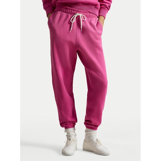 Polo Ralph Lauren Spodnie dresowe 211971700501 Różowy Tapered Fit ze sklepu MODIVO w kategorii Spodnie damskie - zdjęcie 189318471