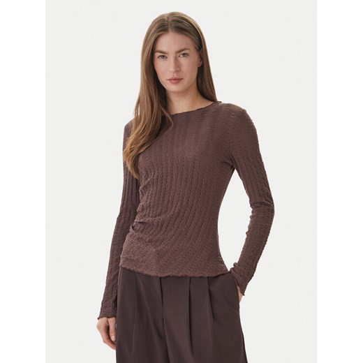 ONLY Bluzka Ella 15368469 Brązowy Slim Fit ze sklepu MODIVO w kategorii Bluzki damskie - zdjęcie 189318611