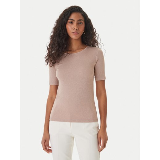 Fracomina T-Shirt FS26ST7008K420Q7 Beżowy Slim Fit ze sklepu MODIVO w kategorii Bluzki damskie - zdjęcie 189322703