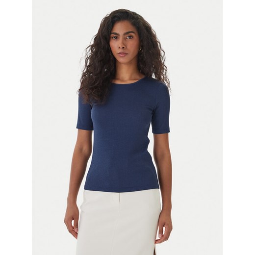 Fracomina T-Shirt FS26ST7008K420Q7 Granatowy Slim Fit ze sklepu MODIVO w kategorii Bluzki damskie - zdjęcie 189322744