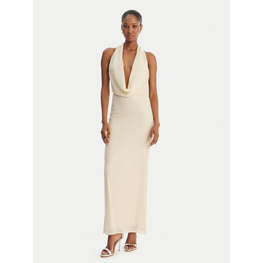 Bardot Sukienka wieczorowa Nola 59814DB2 Beżowy Slim Fit ze sklepu MODIVO w kategorii Sukienki - zdjęcie 189322760