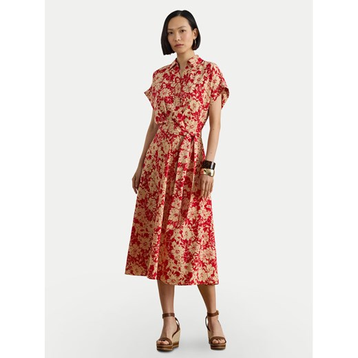 LAUREN RALPH LAUREN Sukienka koszulowa 200P08692001 Czerwony Regular Fit ze sklepu MODIVO w kategorii Sukienki - zdjęcie 189322844