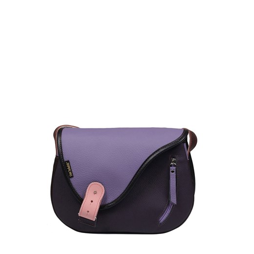 fioletowa torebka damska skórzana listonoszka na ramię Mouse ze sklepu Słoń Torbalski w kategorii Listonoszki - zdjęcie 189323700