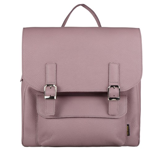 wrzosowy skórzany  plecak na laptop Teofila ze sklepu Słoń Torbalski w kategorii Plecaki - zdjęcie 189323774