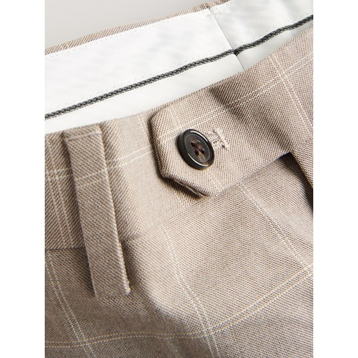 Reserved - Garniturowe spodnie carrot - brązowy Reserved 50 Reserved
