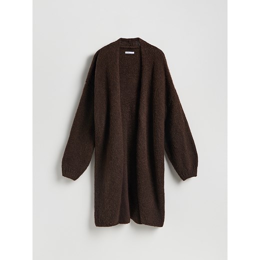 Reserved - Długi kardigan - ciemnobrązowy ze sklepu Reserved w kategorii Swetry damskie - zdjęcie 189348774