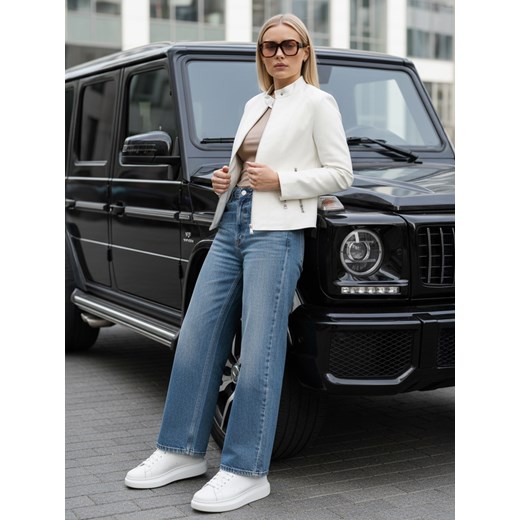 Kurtka skórzana damska TRENDY FUSION biała Dstreet TY5478 ze sklepu DSTREET.PL w kategorii Kurtki damskie - zdjęcie 189364560