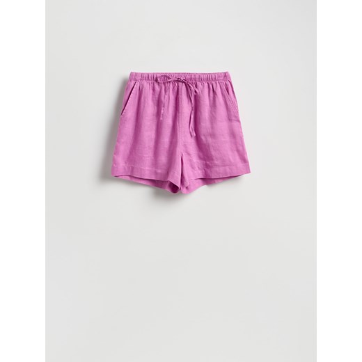 Reserved - Lniane szorty - fioletowy ze sklepu Reserved w kategorii Szorty - zdjęcie 189368574