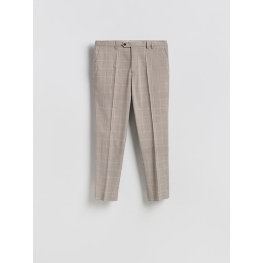 Reserved - Garniturowe spodnie carrot - brązowy Reserved 54 Reserved