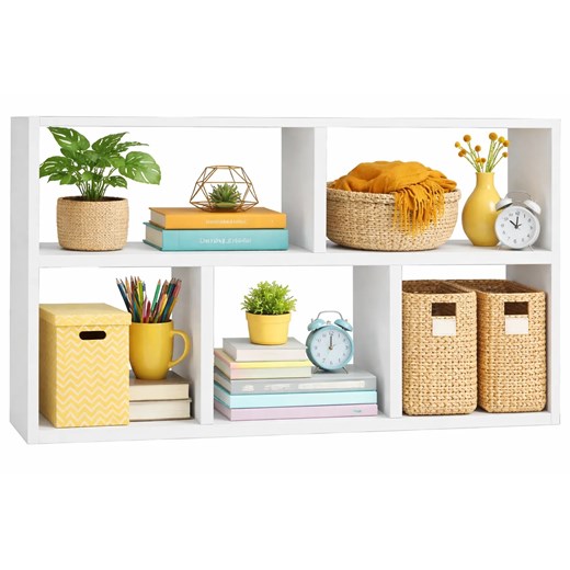 Biała Półka Regał Wiszący 5 Komorowy A0-R00 ze sklepu Edinos.pl w kategorii Półki - zdjęcie 189370614