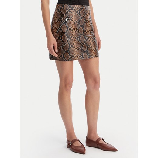 ONLY Spódnica z imitacji skóry Paris 15365493 Brązowy Slim Fit ze sklepu MODIVO w kategorii Spódnice - zdjęcie 189370724