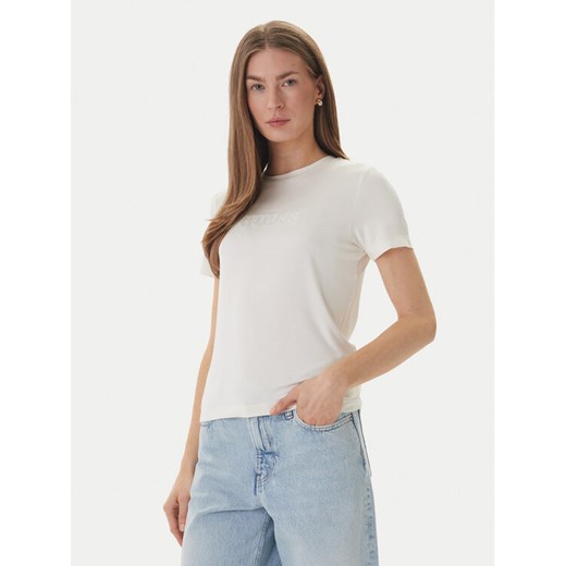 Guess T-Shirt O6GI00 KBF92 Écru Regular Fit ze sklepu MODIVO w kategorii Bluzki damskie - zdjęcie 189382864