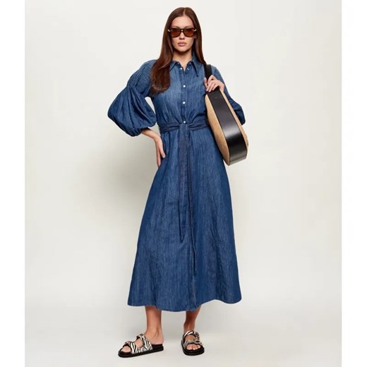 Pinko Jeansowa sukienka ODALISCA | z dodatkiem lnu ze sklepu Gomez Fashion Store w kategorii Sukienki - zdjęcie 189387183