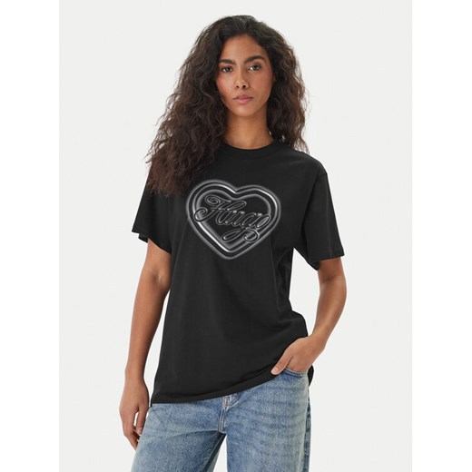 HUGO T-Shirt Vintage 50560770 Czarny Regular Fit ze sklepu MODIVO w kategorii Bluzki damskie - zdjęcie 189387362