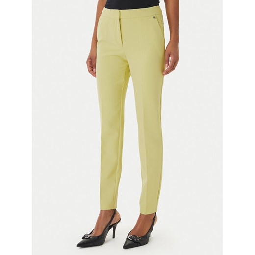HUGO Spodnie materiałowe Hagonia-1 50539991 Zielony Slim Fit ze sklepu MODIVO w kategorii Spodnie damskie - zdjęcie 189387381