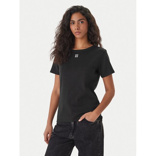 HUGO T-Shirt Deloris 50512002 Czarny Regular Fit ze sklepu MODIVO w kategorii Bluzki damskie - zdjęcie 189387414