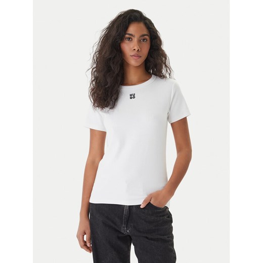 HUGO T-Shirt Deloris 50512002 Biały Regular Fit ze sklepu MODIVO w kategorii Bluzki damskie - zdjęcie 189387420