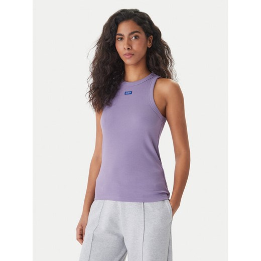 HUGO Top Easy 50508857 Fioletowy Slim Fit ze sklepu MODIVO w kategorii Bluzki damskie - zdjęcie 189390794