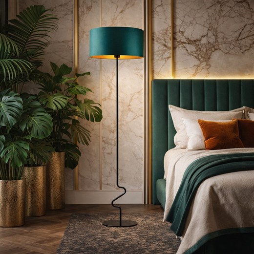 Lampa podłogowa w kolorze zieleni butelkowej JERSEY GOLD ze sklepu Lysne w kategorii Lampy podłogowe - zdjęcie 189392330