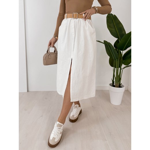 spódnica sztruksowa tibes biała one size ze sklepu UBRA w kategorii Spódnice - zdjęcie 189393951