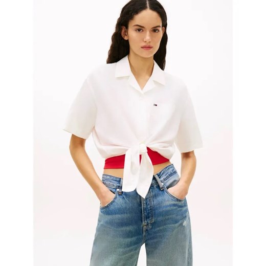 Tommy Jeans Lniana koszula | Cropped Fit ze sklepu Gomez Fashion Store w kategorii Koszule damskie - zdjęcie 189396240