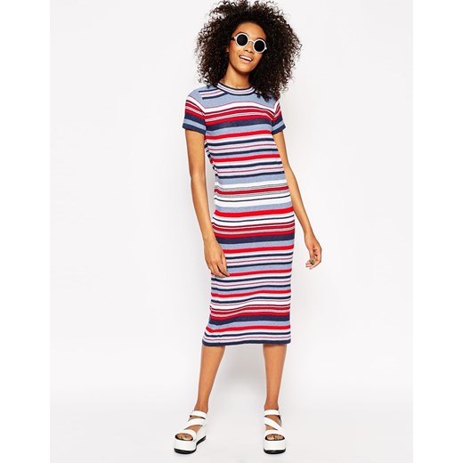 ASOS Knitted Dress in Stripe With Short Sleeve - Stripe