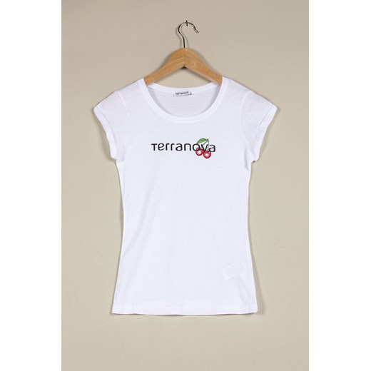 Plain logo t-shirt terranova bialy jesień