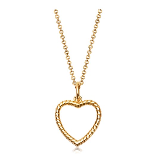 Naszyjnik srebrny złocony serce YN49 murrano-pl bialy srebrna
