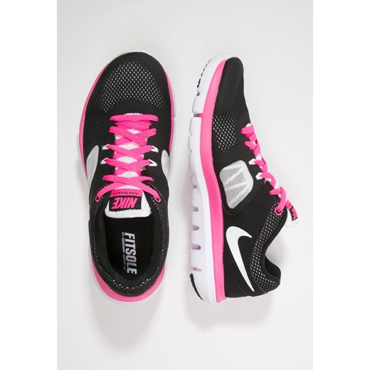 Nike Performance FLEX 2014 RUN Obuwie do biegania Amortyzacja black/white/pink zalando szary do biegania