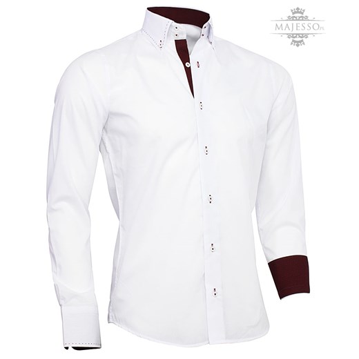 Elegancka koszula męska Do Co - biała majesso-pl bialy koszule