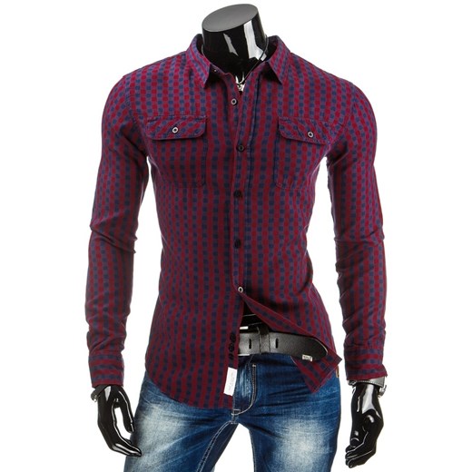 Koszula z długim rękawem (dx0808) - Bordowy dstreet czerwony bawełna