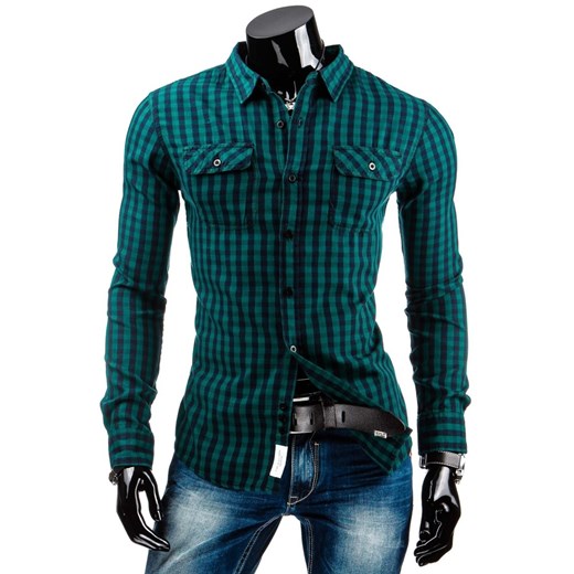 Koszula z długim rękawem (dx0809) - Zielony dstreet zielony bawełna