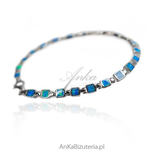 Modna biżuteria z kamieniami - Opal niebieski australijski ankabizuteria-pl bialy kamień