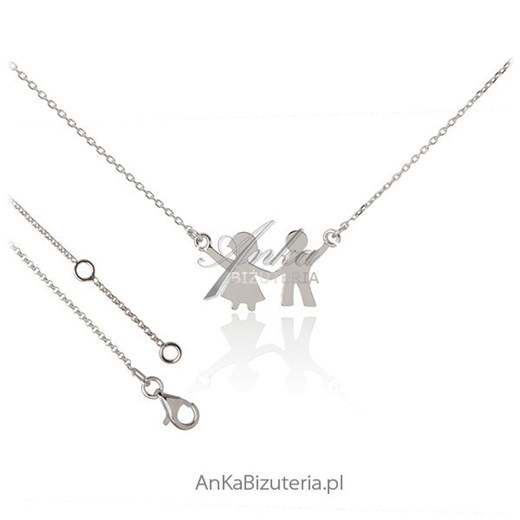 Naszyjnik srebrny włoski rodowany - Chłopiec i dziewczynka ankabizuteria-pl bialy na łańcuszku