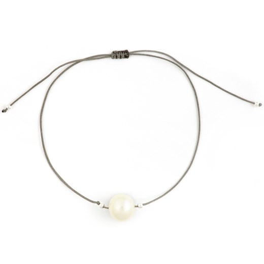 Bransoletka / biała perła 8mm / jedwabny sznurek / srebro selfiestore-pl bialy jedwab