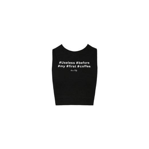 Black "Coffee" Crop Top  tally-weijl czarny 