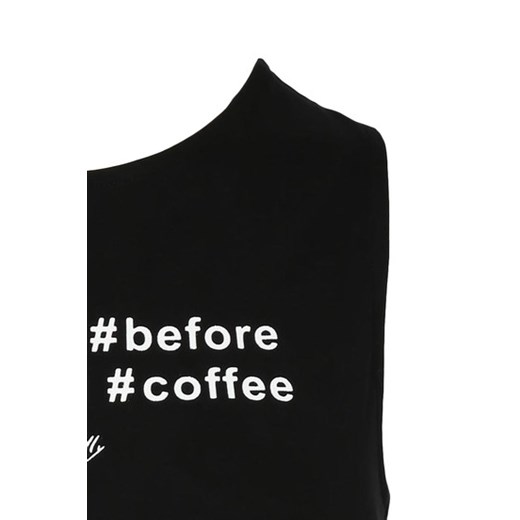 Black "Coffee" Crop Top  tally-weijl czarny 