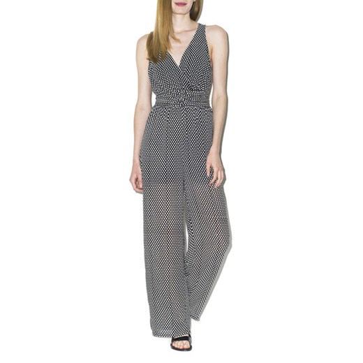 Black Patterned Sheer Jumpsuit tally-weijl szary 