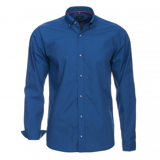 Ciemnoniebieska koszula z tkaniny popelina thomas-waxx niebieski bawełna