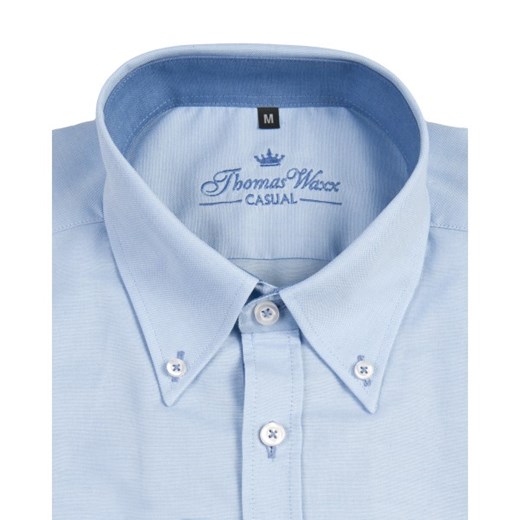 Niebieska koszula z tkaniny Oxford thomas-waxx niebieski bawełna