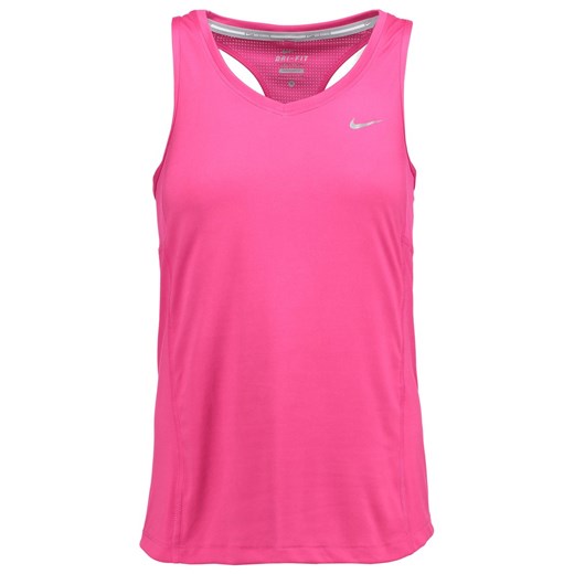 Nike Performance MILER Top vivid pink/reflective silver zalando rozowy bez wzorów/nadruków