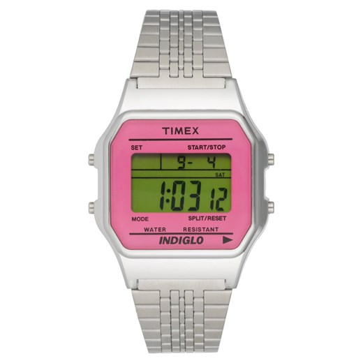Timex TIMEX 80 Zegarek cyfrowy silver/pink zalando rozowy paski