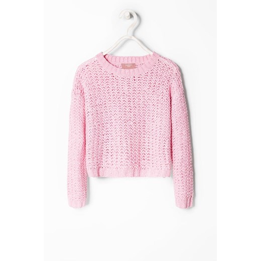 Mango Kids - Sweter dziecięcy APPLE 104-164cm answear-com rozowy krótkie